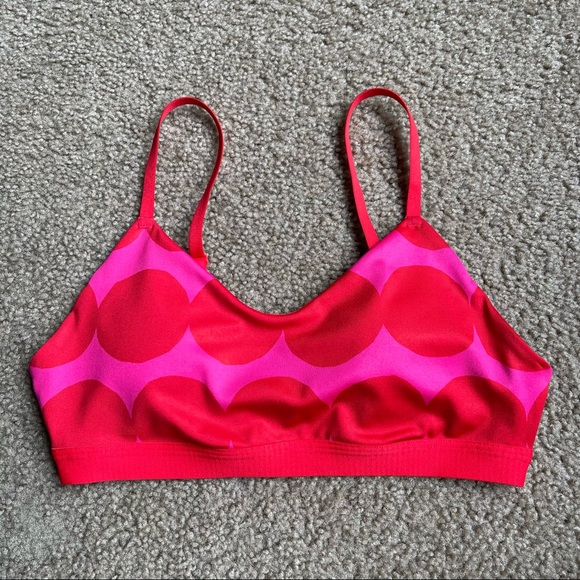 adidas Marimekko All Me Bra Sz S In Vivid Red/Team Real Magenta - Picture 5 of 8